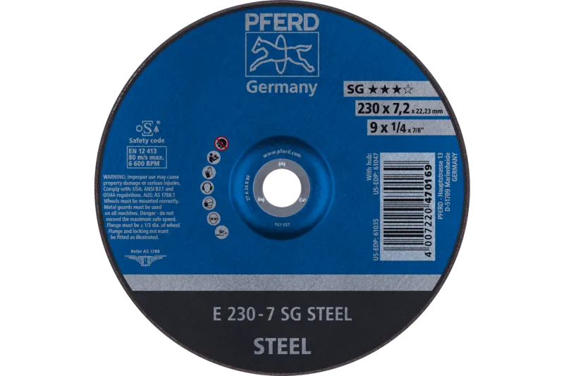 Круг зачисний 230*7,2*22 SG STEEL сталь