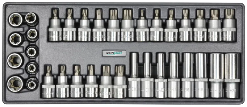 Набір головок зі вставкою Torx, Spline 1/2" 36од ложемент