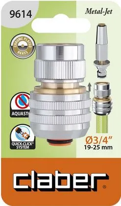 Конектор 3/4" для поливального шлангу AquaStop, метал — Photo 1