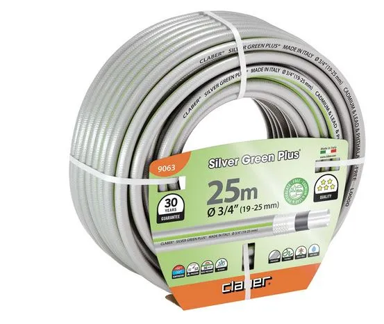 Шланг поливальний 3/4" 25м Silver Green Plus, сірий з салатовою полосою — Photo 1