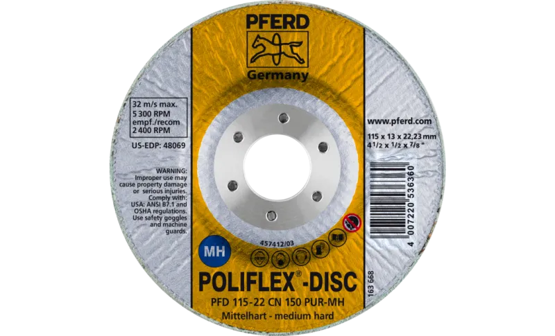 Круг полірувальний 115*22 Poliflex PFD  PUR сірий