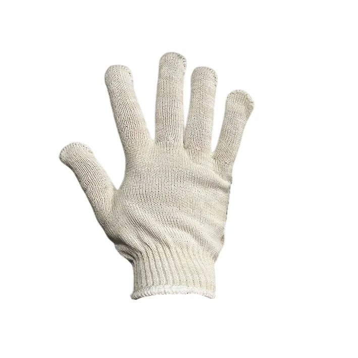 Рукавички трикотажні, білі з голубим ПВХ (30%пэ 70%х/б) 10р. 8410 GTM — Photo 1