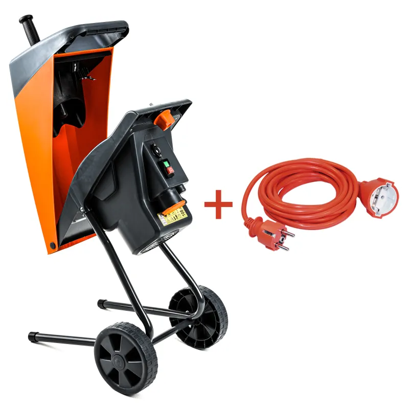 Подрібнювач садовий DS2500/40 KIT, 220В, 2500Вт, гілки до 40мм, ножі + подовжувач 10м помаранч. — Photo 3