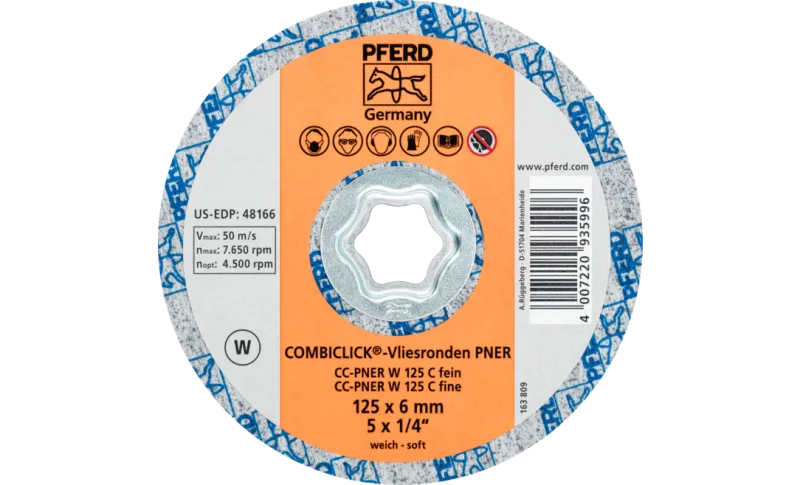Круг шліфувальний повстяний 125*6 CC-PNER soft система COMBICLICK нерж.