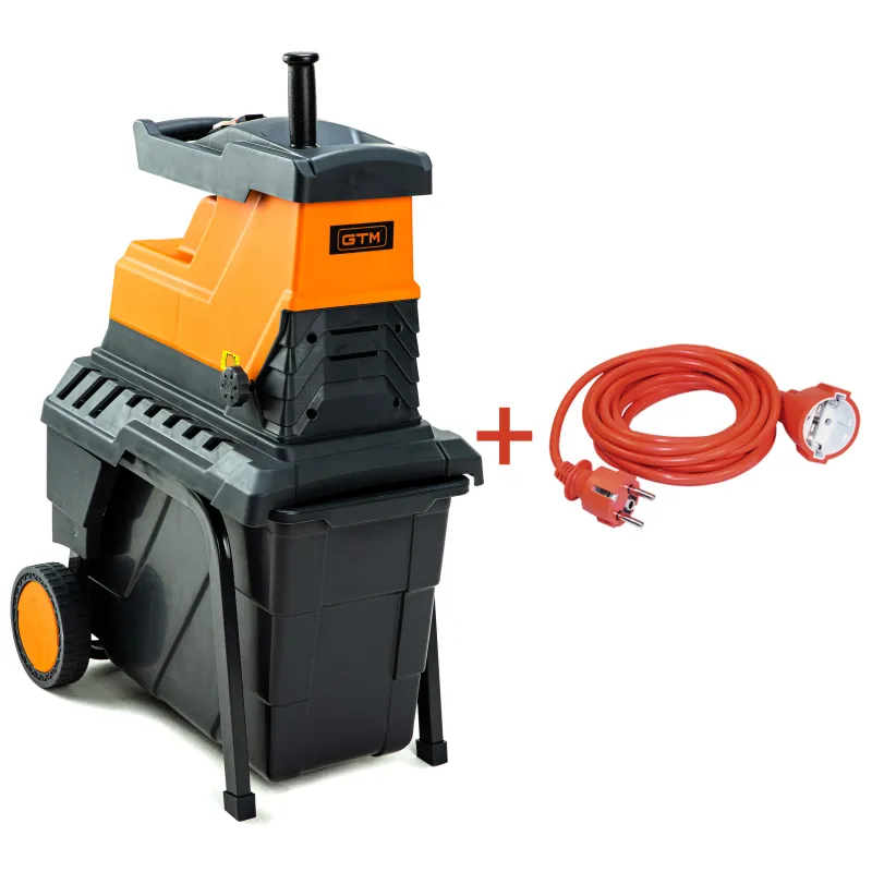 Подрібнювач садовий MS2800/45 KIT, 220В, 2800Вт, гілки до 45мм, фреза, контейнер 60л + подовжувач 10м помаранч. — Photo 2