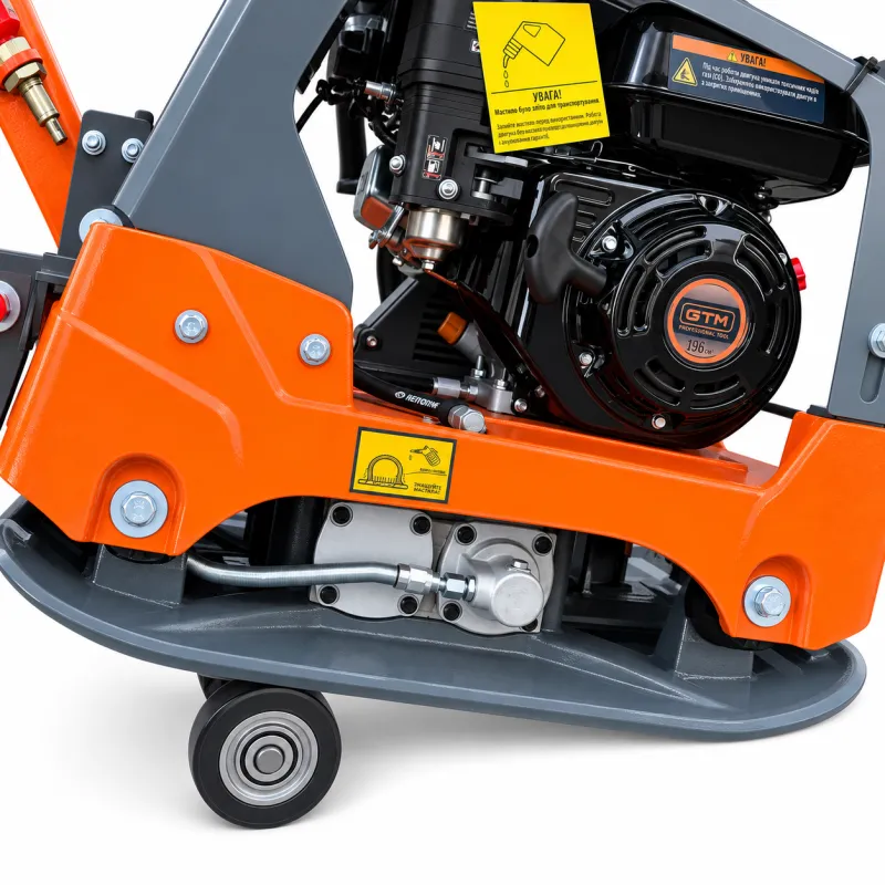 Віброплита GPC160-LCRH, з гідравлічним реверсом, Loncin G200 6,5к.с., 153кг, розмір плити 700*430, лита плита — Photo 2