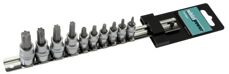 Набір головок зі вставкою Torx 1/4" і 3/8" 10од. на планці — Photo 1