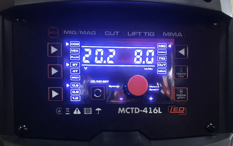 Напівавтомат зварювал.з функцією плазморіза - 4 в 1 MIG/TIG/MMA/CUT, MCTD416L — Photo 7