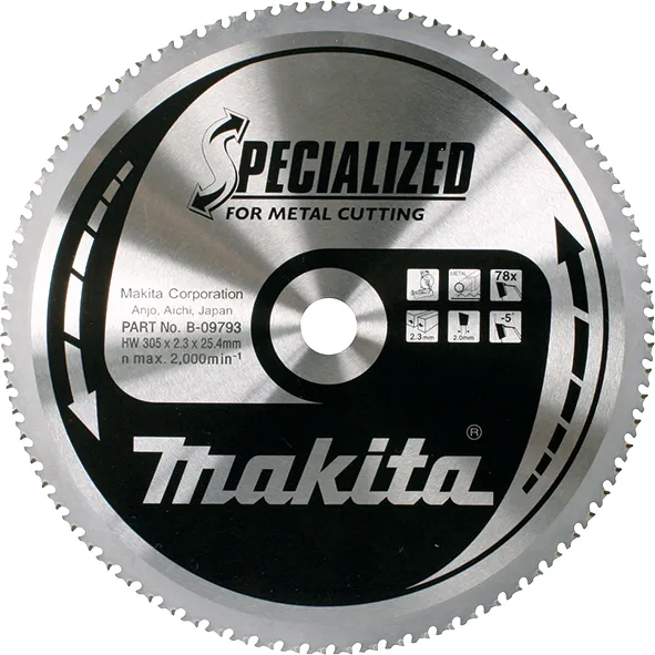 Диск пильний 305*25,4 z=78 по сталі SPECIALIZED