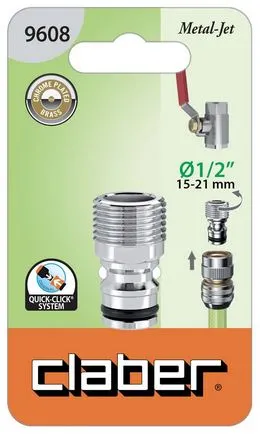 Адаптер 1/2"Н для конектора поливального шлангу, метал, бл. — Photo 1