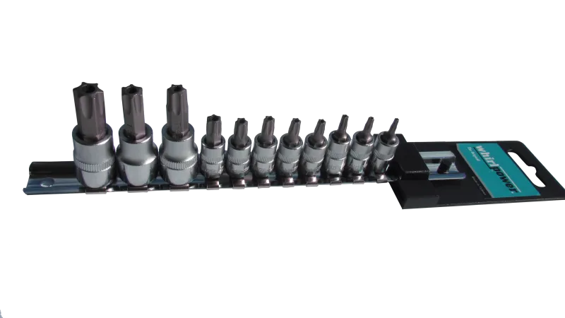 Набір головок зі вставкою Torx з отвором 1/4" і 3/8" 11од. на планці