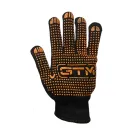 Рукавички трикотажні чорні з помаранчевою/синьою ПВХ крапкою ТМ GTM 8511 р.10 — Photo 5