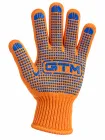 Рукавички трикотажні помаранчеві з ПВХ крапкою ТМ GTM 5612, р.10 — Photo 3