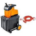 Подрібнювач садовий DS2800/45 KIT, 220В, 2800Вт, гілки до 45мм, ножі, контейнер 60л + подовжувач 10м помаранч. — Photo 6
